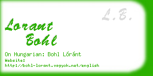 lorant bohl business card