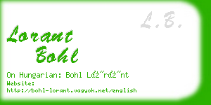 lorant bohl business card